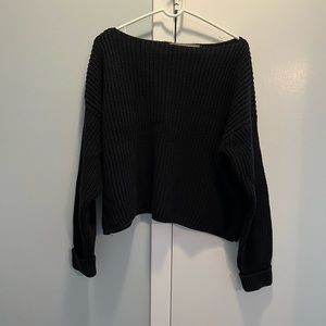 Black cable knit sweater French Connection
